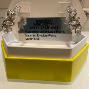 Silver Earrings with Lemon Cubic Zirconia